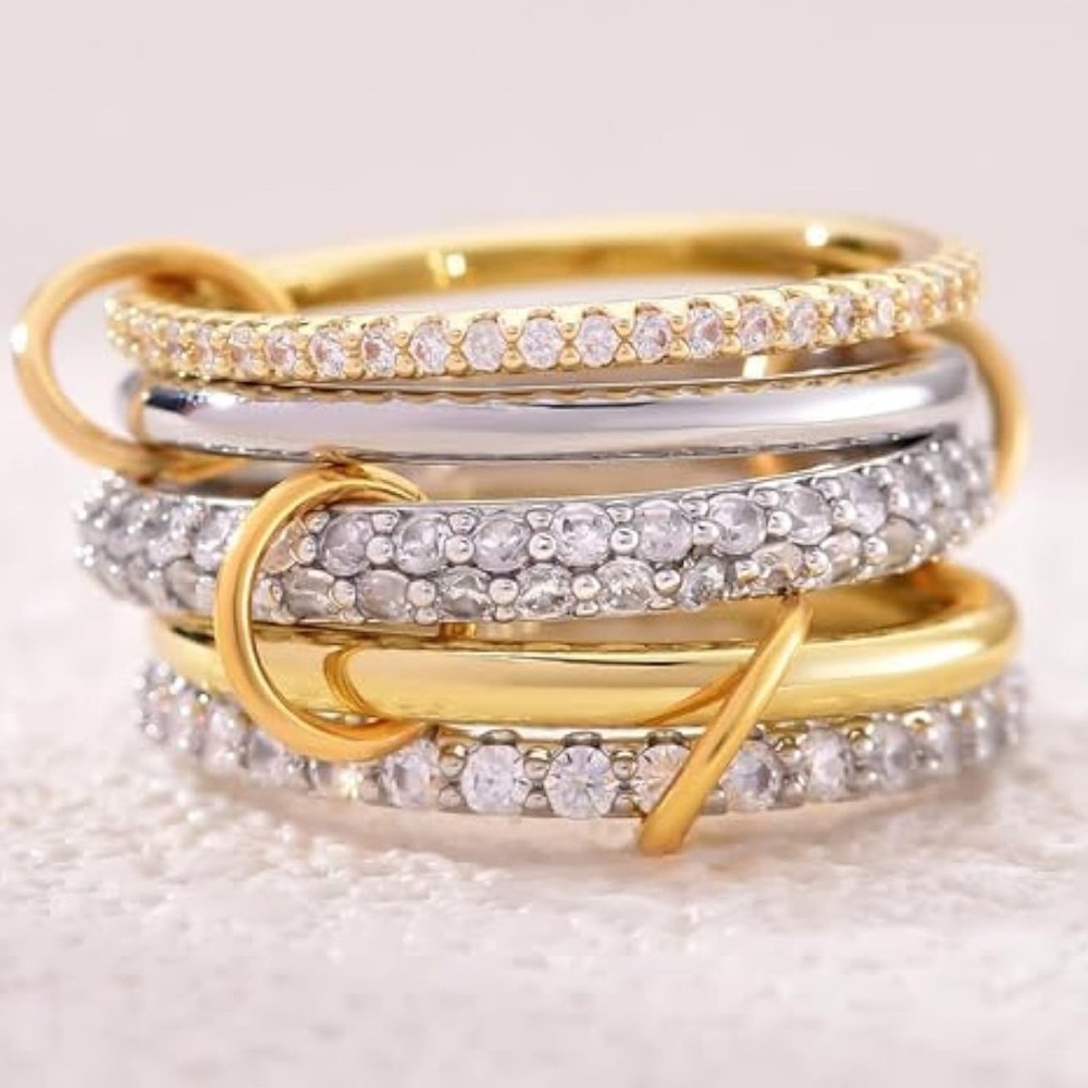 Spinelli Kilcollin Look Alike Gold and Silver Stacked Rings